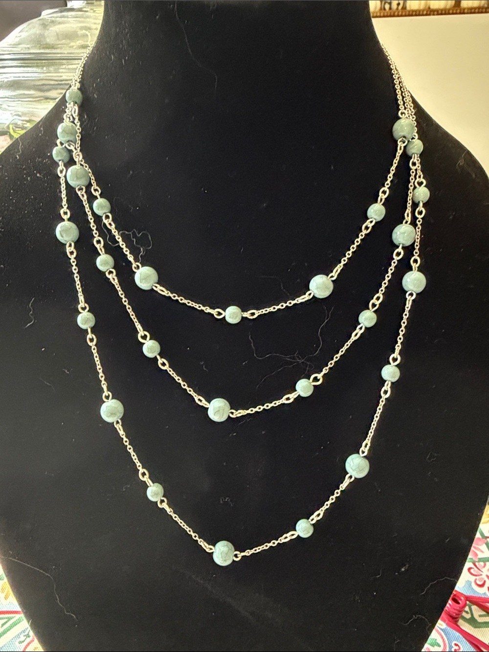 CHAPS Layered Faux Turquoise Bead Necklace - Women Jewelry